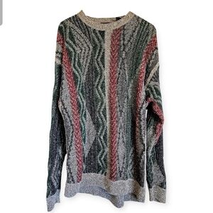 Vintage Roundtree And Yorke Mens Ramie & Cotton Loose Knit Sweater Size Large